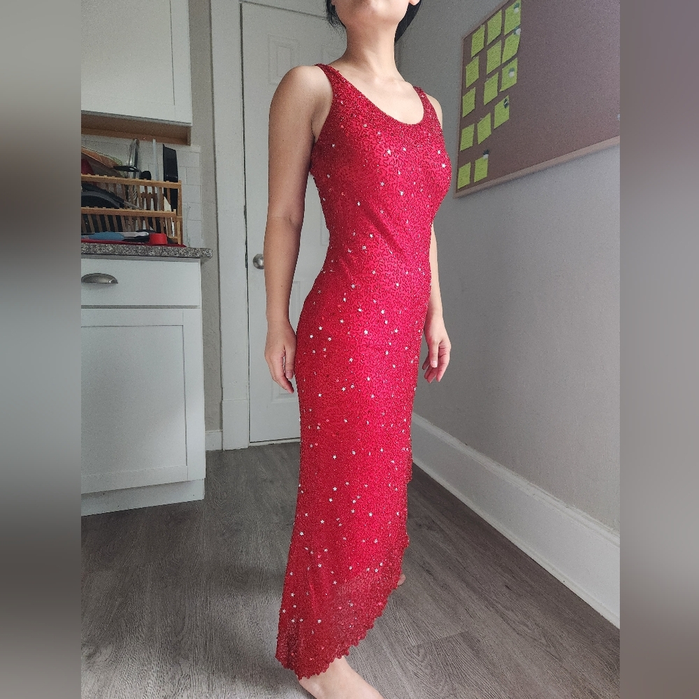 Papell Boutique Red Asymmetrical Dress